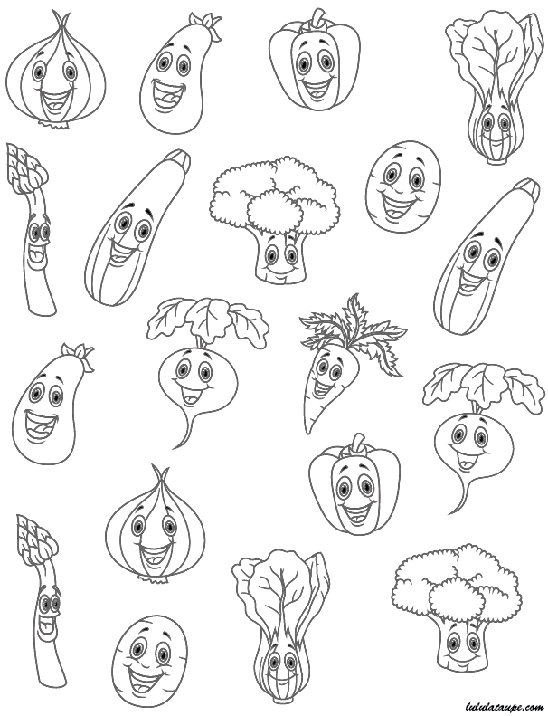 Exercice ludique pour enfants de maternelle, trouver un légume représenté une seule fois
