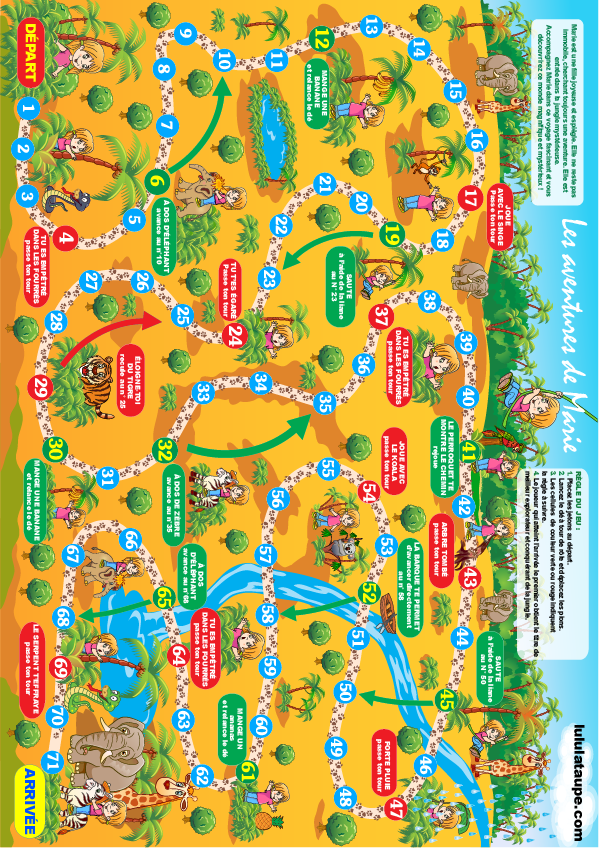 Jeu de société à imprimer Jeu de société à imprimer gratuitement, les aventures de Marie