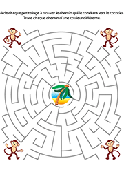 Jeu de labyrinthe avec solution, enfants de 4 ans et plus