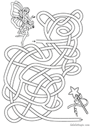 Jeu de labyrinthe, la fée et la baguette magique
