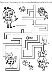 Jeu de labyrinthe, Alice au Pays des Merveilles, maternelle