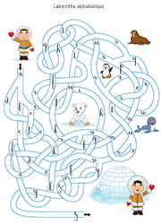 Jeu de labyrinthe alphabétique gratuit