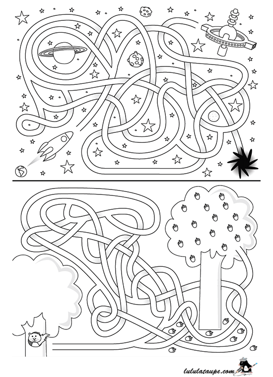 Jeu éducatif, labyrinthe à imprimer