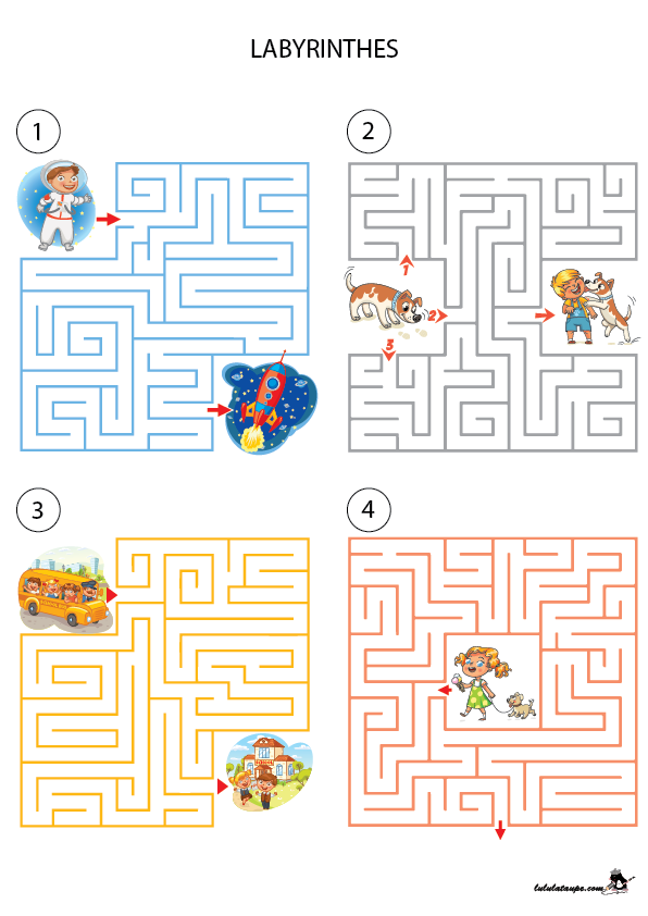 Jeux de labyrinthes gratuits à imprimer, enfants de 5 ans