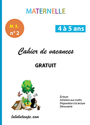 Cahier de vacances à imprimer, maternelle, Moyenne Section