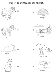 Exercice ludique à imprimer, les animaux et leur habitat