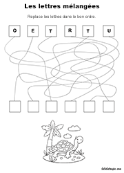 Jeu de lettres à imprimer, les lettres mélangées