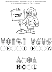 Jeu de lettres à imprimer, CP, thème Noël