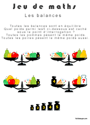 Jeu d'équilibre sur une balance