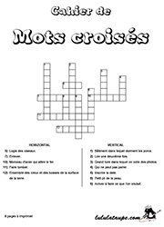 Cahier de mots croisés à imprimer gratuitement