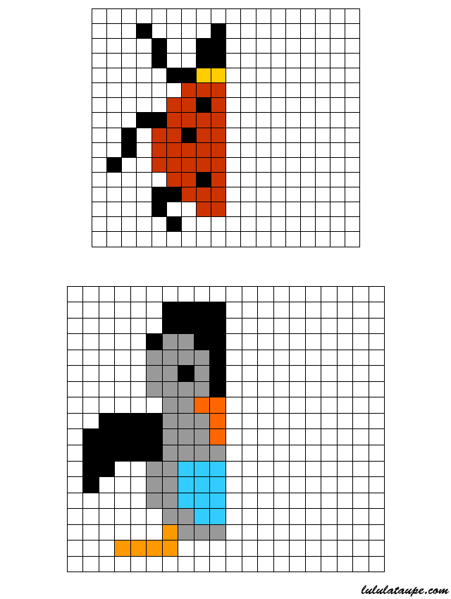 Reproduire un dessin par symétrie axiale sur quadrillage, une coccinelle, un pingouin