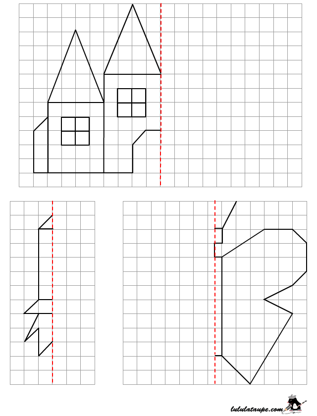 Reproduire un dessin par symétrie axiale sur quadrillage