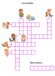 Mots fléchés en images classe CP, CE1 ; les verbes