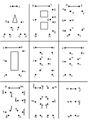 Points à relier, les lettres de l'alphabet