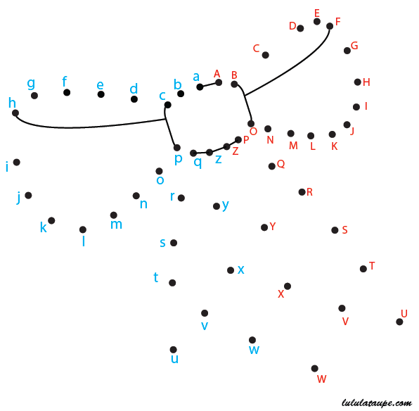 Apprendre l'alphabet en s'amusant, majuscules et minuscules d'imprimerie