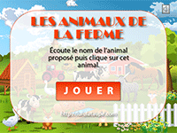 Jeu éducatif en ligne, les animaux de la ferme