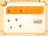 Jeu en ligne, placer les lettres de l'alphabet dans le bon ordre