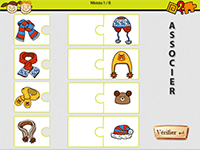Exercice ludique en ligne, associer les vêtements