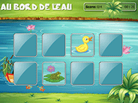 Jeu de mémoire en ligne, au bord de l'eau