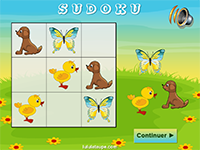 Jeu de sudoku facile pour maternelle