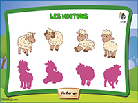 Jeu des ombres, les animaux