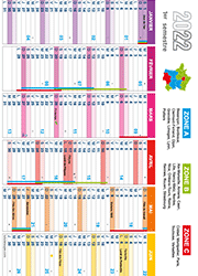 calendrier 2022, 1er semestre, sans fêtes à souhaiter