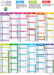 Calendrier 2022 avec vacances scolairesl Calendrier 2022 ; vacances scolaires