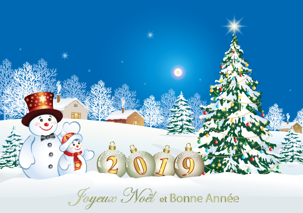 Carte de joyeux Noël et Bonne Année à imprimer gratuitement