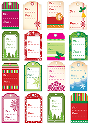 Étiquettes de Noël à imprimer gratuitement