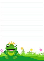 Papier à lettres gratuit à imprimer, la grenouille